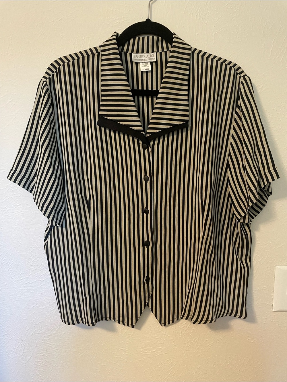 Vintage Camille Claudel Pinstripe Top Size XL